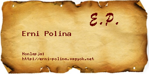 Erni Polina névjegykártya